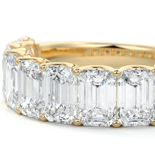 Genevieve emerald lab grown diamond wedding band product detail - Nura Lab NZ