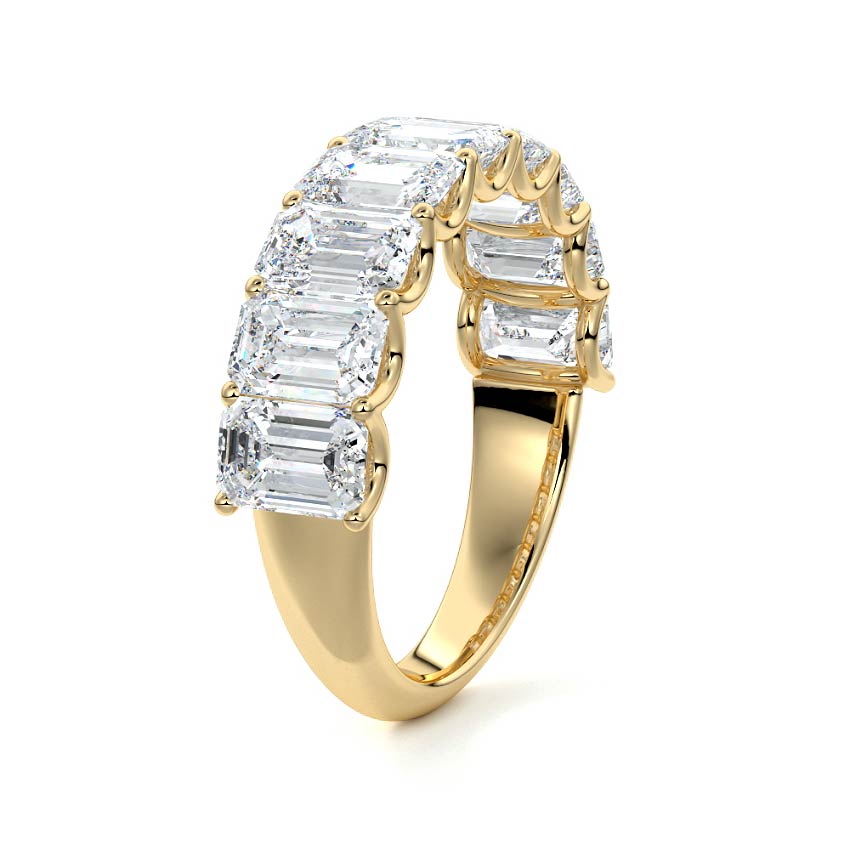 Genevieve emerald lab grown diamond wedding band product detail - Nura Lab NZ