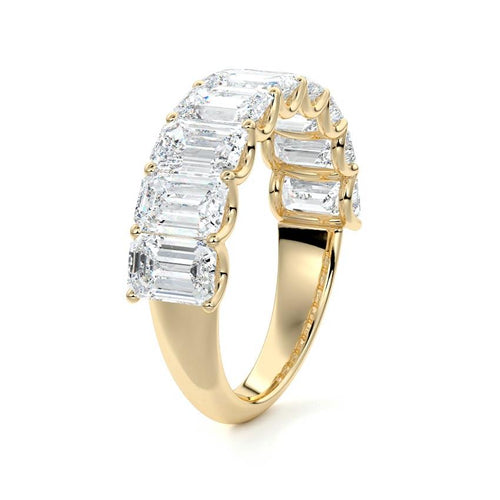 Genevieve emerald lab grown diamond wedding band product detail - Nura Lab NZ