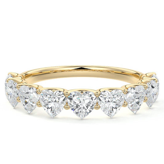 Freya heart lab grown diamond wedding band in yellow gold - Nura Lab NZ