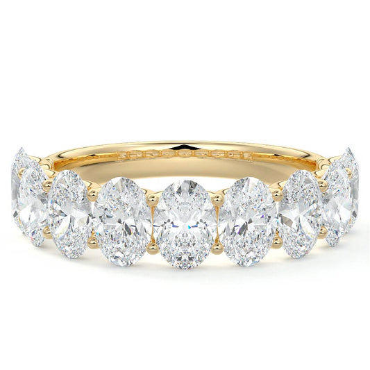 Fleur oval lab grown diamond wedding band in yellow gold - Nura Lab NZ