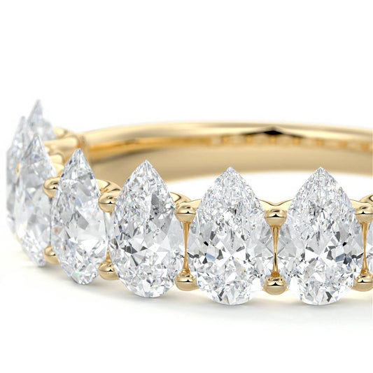 Faye pear lab grown diamond wedding band product detail - Nura Lab NZ