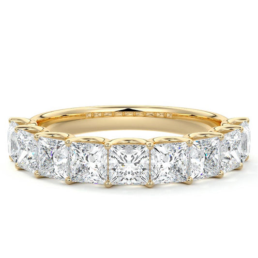 Evelina princess lab grown diamond wedding band in yellow gold - Nura Lab NZ