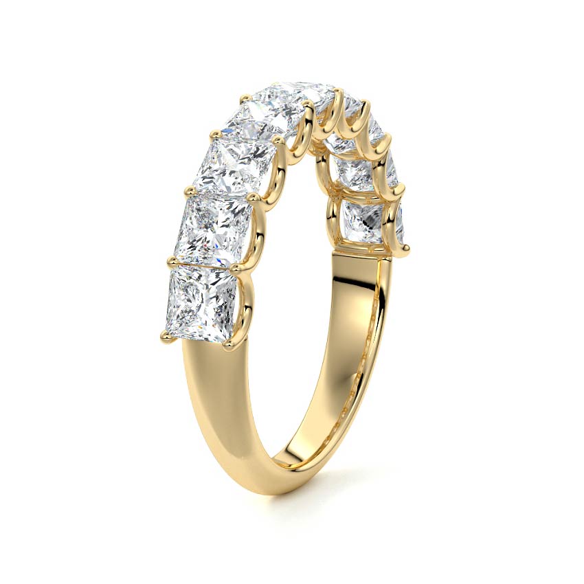 Evelina princess lab grown diamond wedding band product detail - Nura Lab NZ