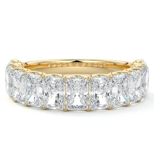 Eva radiant lab grown diamond wedding band in yellow gold - Nura Lab NZ