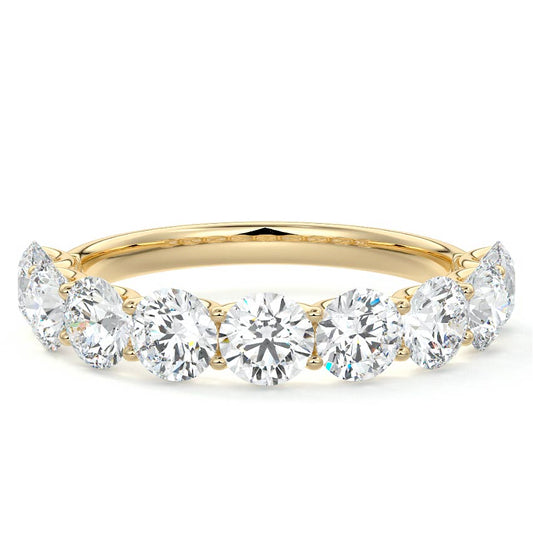 Estelle round, radiant lab grown diamond wedding band in yellow gold - Nura Lab NZ