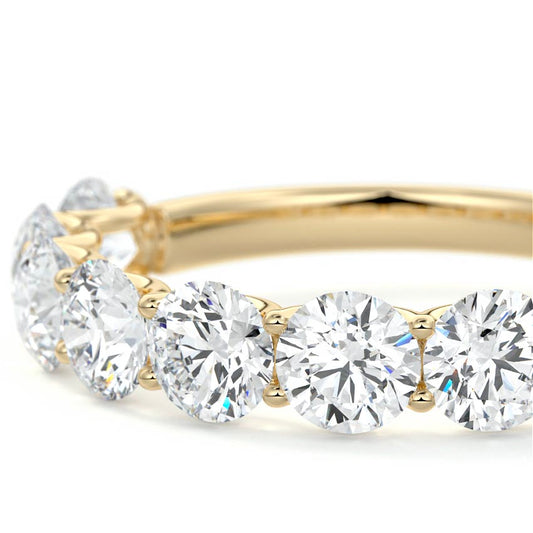 Estelle round, radiant lab grown diamond wedding band product detail - Nura Lab NZ