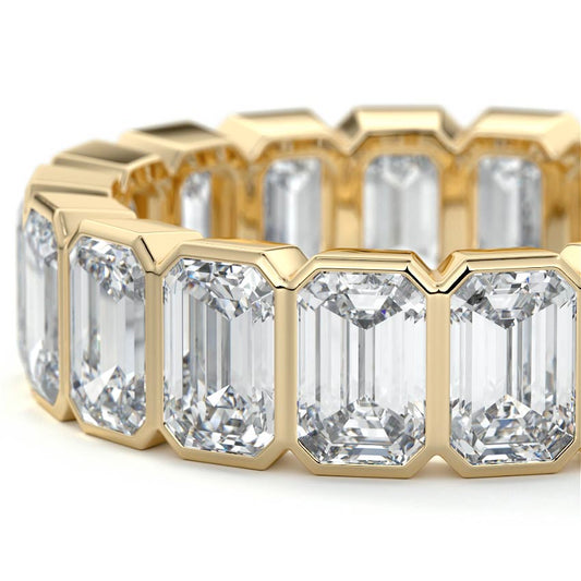 Elodie emerald lab grown diamond wedding band product detail - Nura Lab NZ