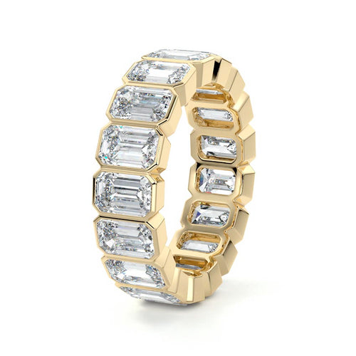 Elodie emerald lab grown diamond wedding band product detail - Nura Lab NZ