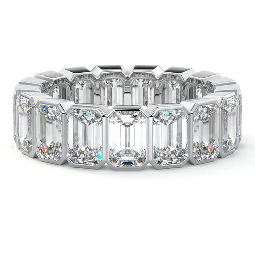 Elodie emerald lab grown diamond wedding band in platinum - Nura Lab NZ