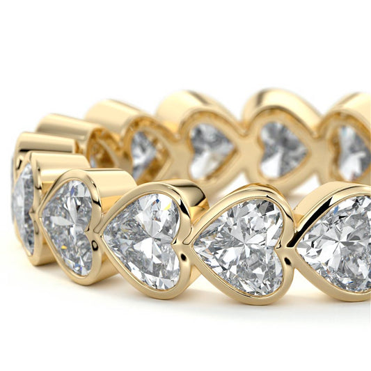 Elise radiant, heart lab grown diamond wedding band product detail - Nura Lab NZ
