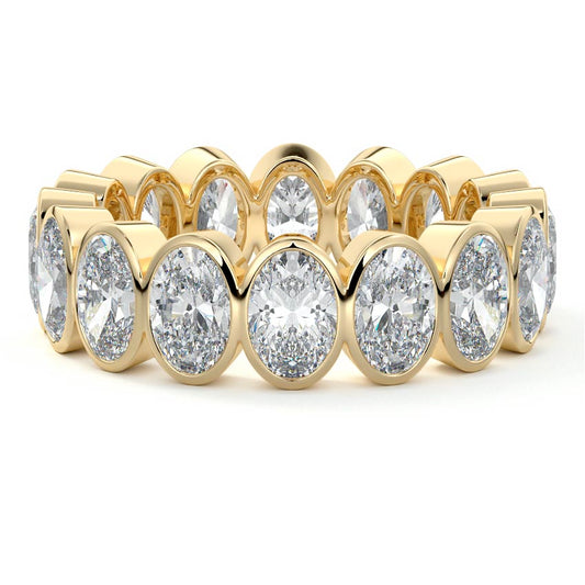 Delphine oval lab grown diamond wedding band in yellow gold - Nura Lab NZ