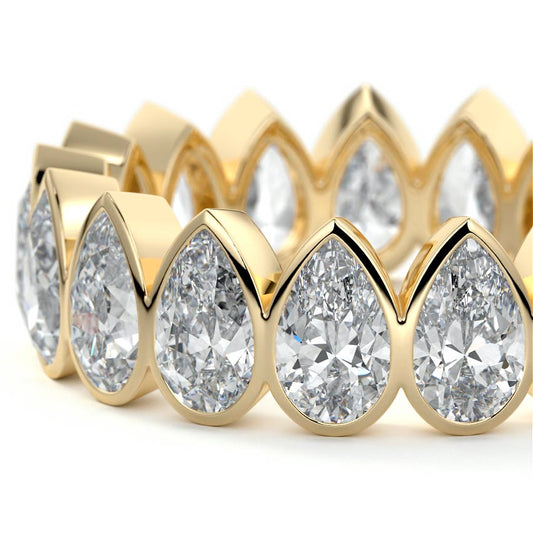 Daphne pear lab grown diamond wedding band product detail - Nura Lab NZ