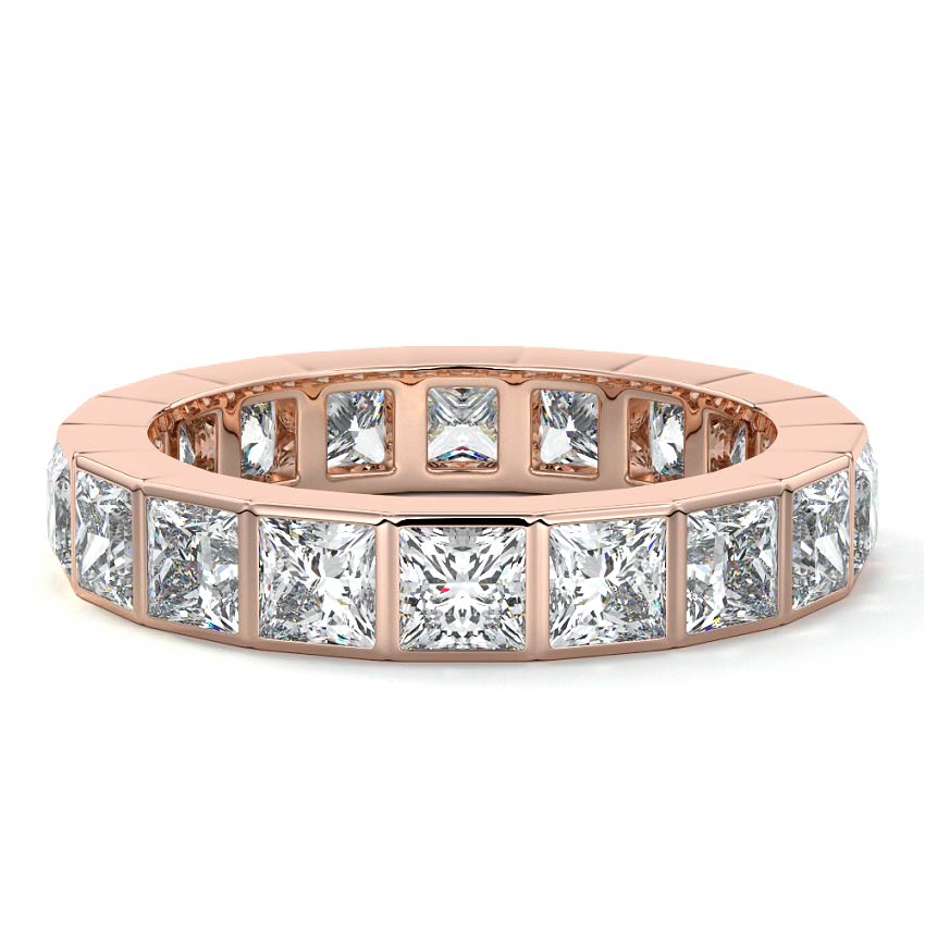 Dahlia princess lab grown diamond wedding band in rose gold - Nura Lab NZ