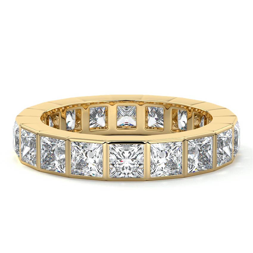 Dahlia princess lab grown diamond wedding band in yellow gold - Nura Lab NZ