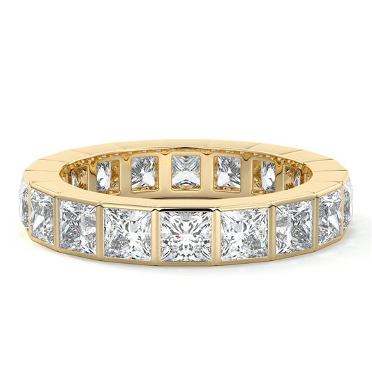 Dahlia princess lab grown diamond wedding band in yellow gold - Nura Lab NZ