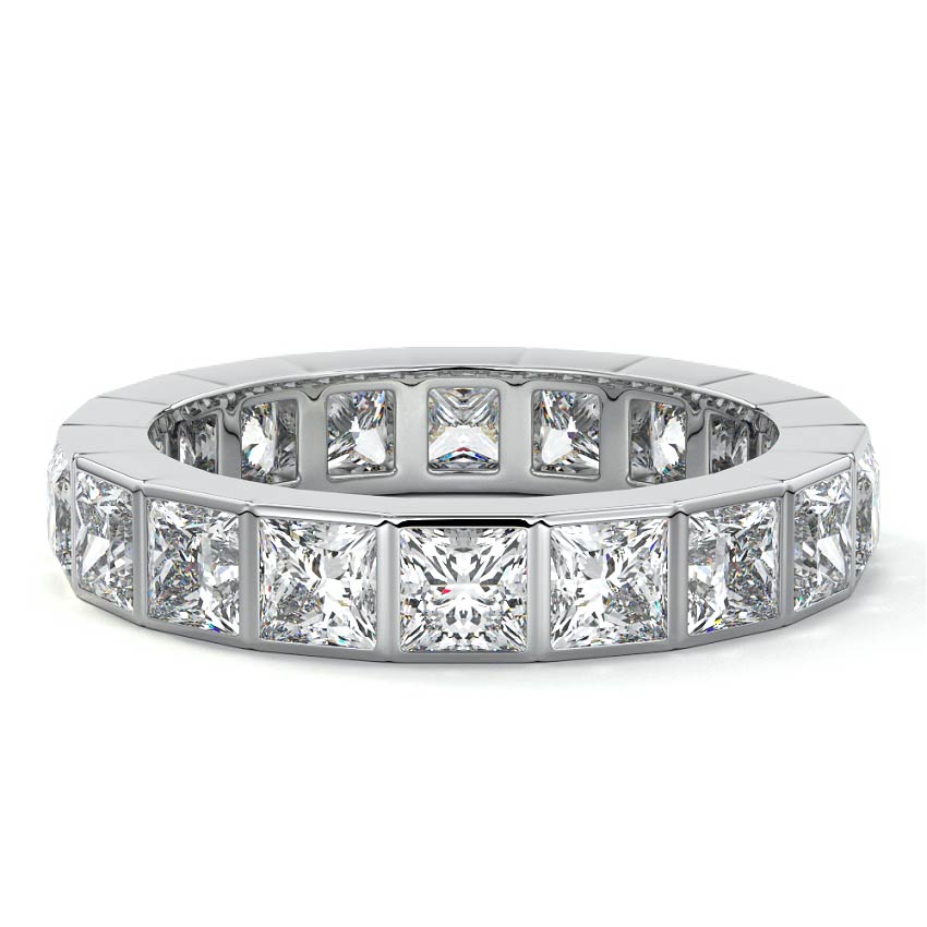 Dahlia princess lab grown diamond wedding band in white gold - Nura Lab NZ