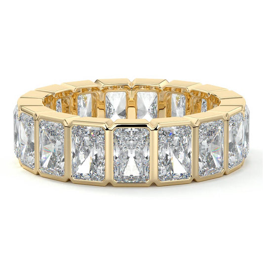 Colette radiant lab grown diamond wedding band in yellow gold - Nura Lab NZ