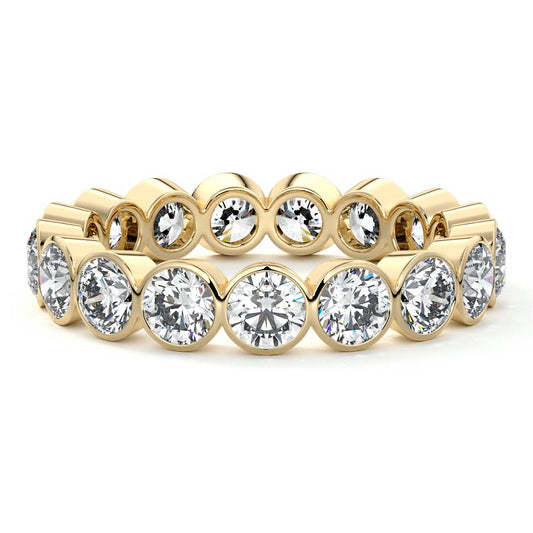 Clara round lab grown diamond wedding band in yellow gold - Nura Lab NZ