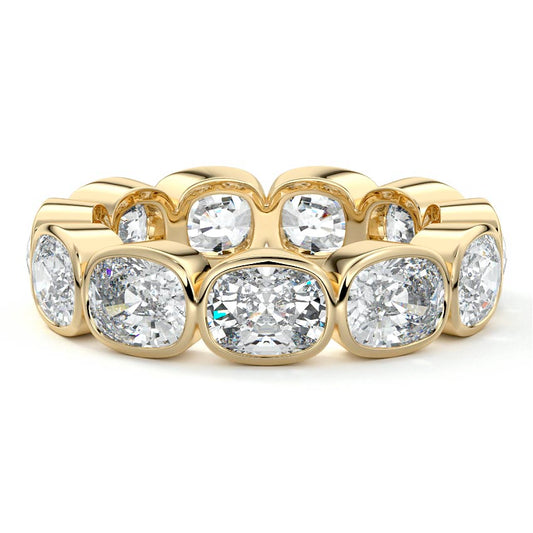 Celine cushion lab grown diamond wedding band in yellow gold - Nura Lab NZ