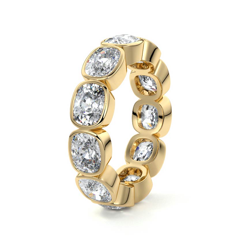 Celine cushion lab grown diamond wedding band product detail - Nura Lab NZ