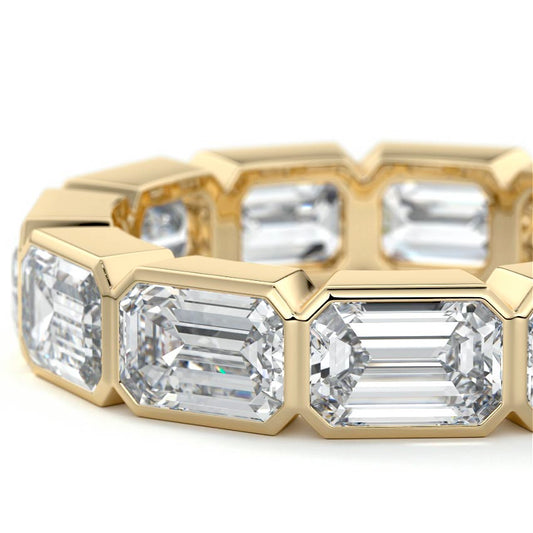 Celeste emerald lab grown diamond wedding band product detail - Nura Lab NZ
