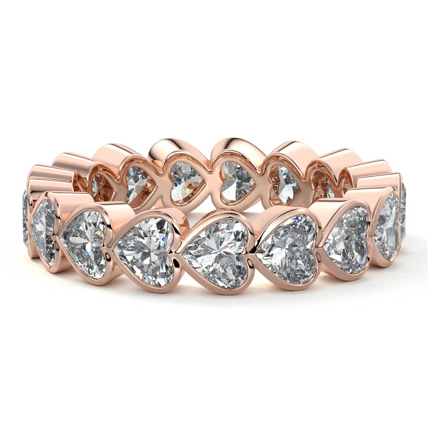 Camilla heart lab grown diamond wedding band in rose gold - Nura Lab NZ
