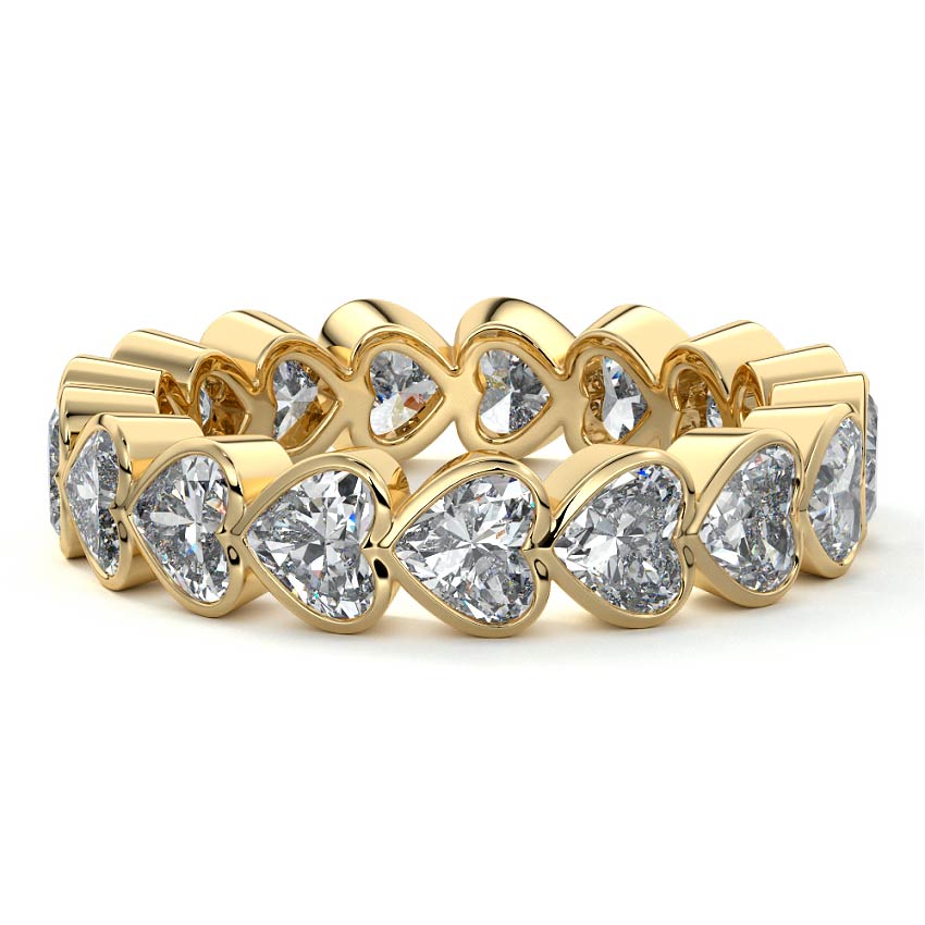 Camilla heart lab grown diamond wedding band in yellow gold - Nura Lab NZ