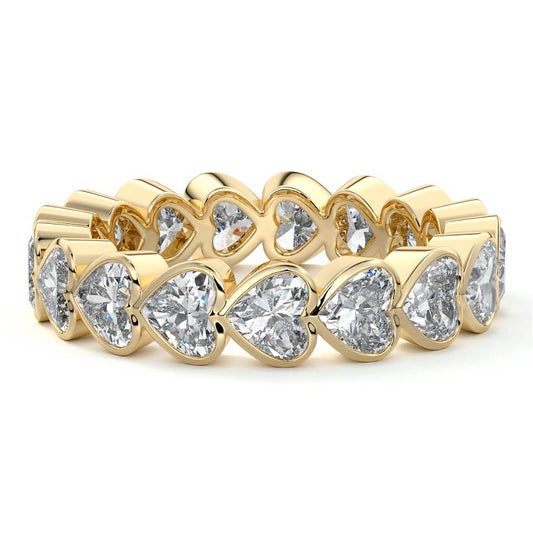 Camilla heart lab grown diamond wedding band in yellow gold - Nura Lab NZ