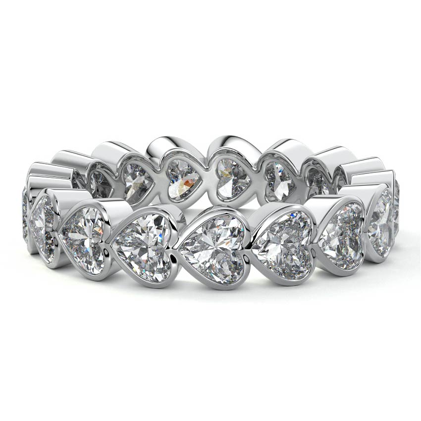 Camilla heart lab grown diamond wedding band in platinum - Nura Lab NZ