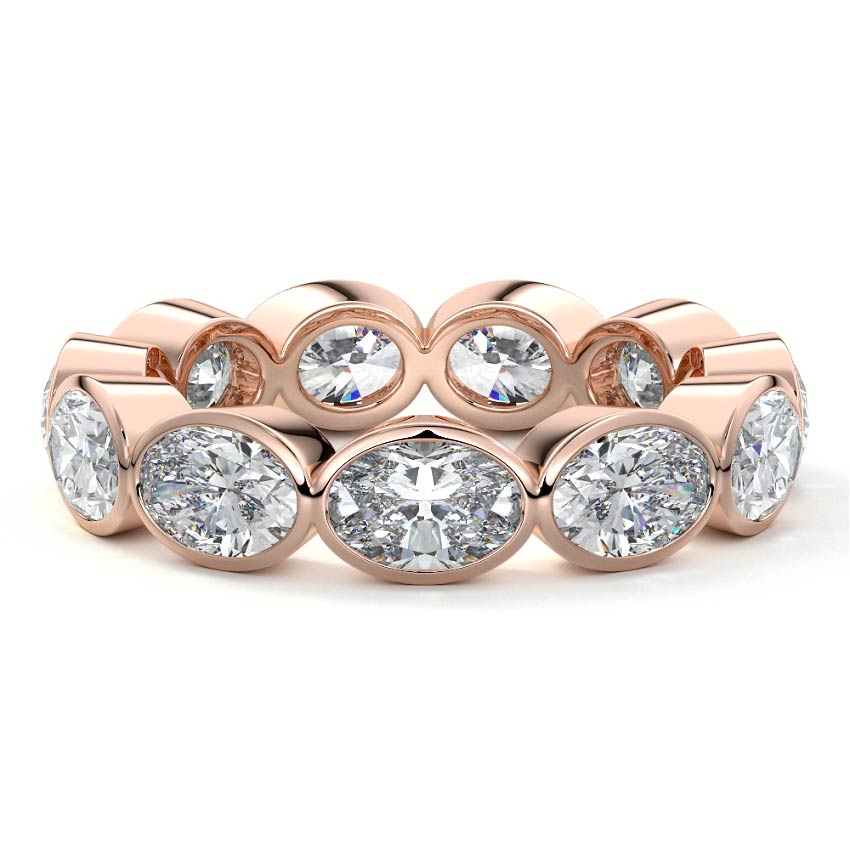 Bianca oval lab grown diamond wedding band in rose gold - Nura Lab NZ