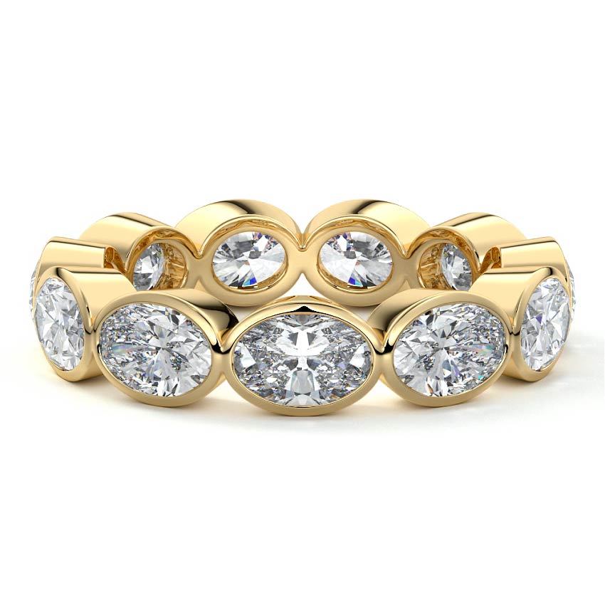 Bianca oval lab grown diamond wedding band in yellow gold - Nura Lab NZ