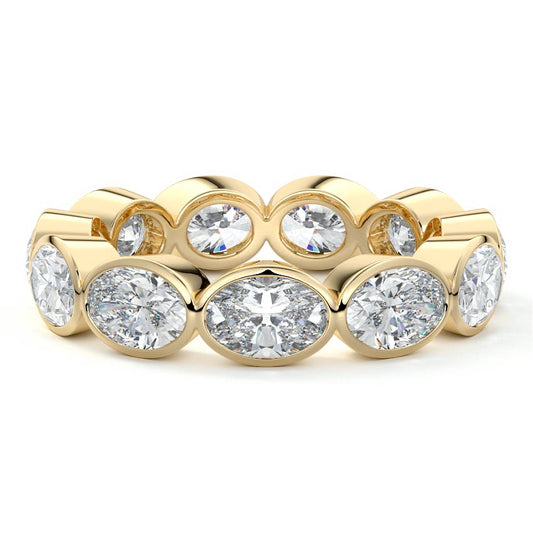 Bianca oval lab grown diamond wedding band in yellow gold - Nura Lab NZ
