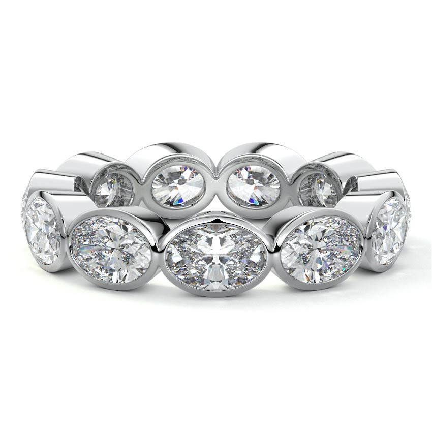 Bianca oval lab grown diamond wedding band in white gold - Nura Lab NZ