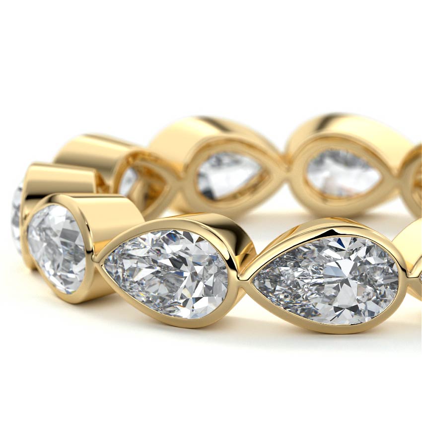 Beatrice pear lab grown diamond wedding band product detail - Nura Lab NZ