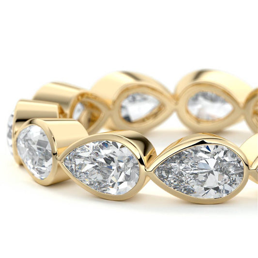 Beatrice pear lab grown diamond wedding band product detail - Nura Lab NZ