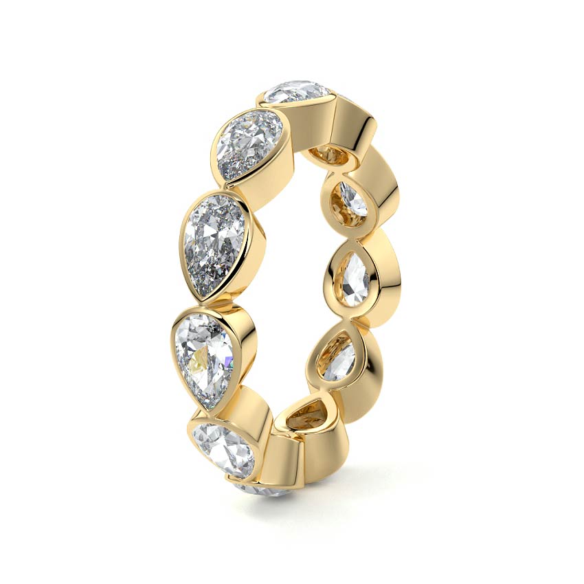 Beatrice pear lab grown diamond wedding band product detail - Nura Lab NZ