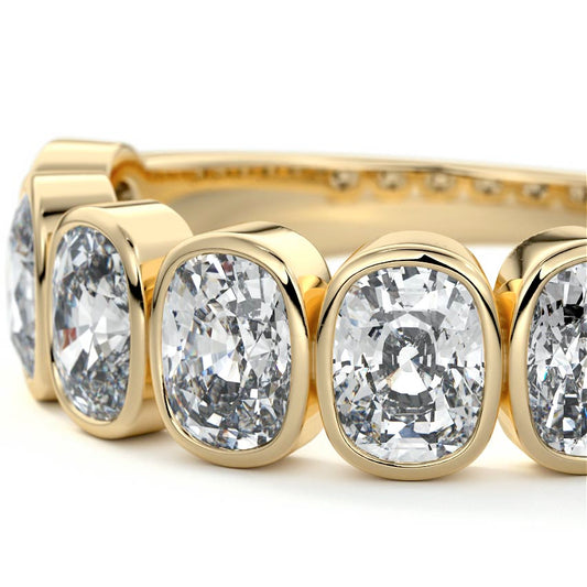 Audrey cushion lab grown diamond wedding band product detail - Nura Lab NZ