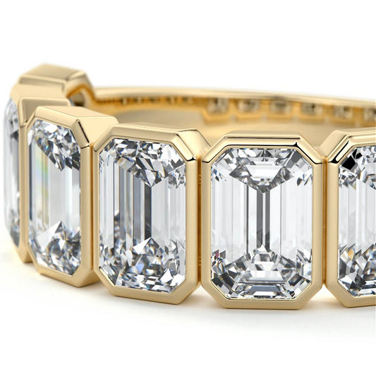 Arielle emerald lab grown diamond wedding band product detail - Nura Lab NZ