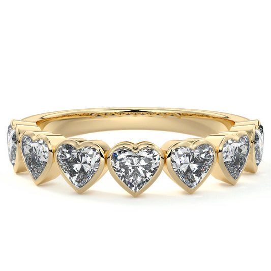 Arabella heart lab grown diamond wedding band in yellow gold - Nura Lab NZ