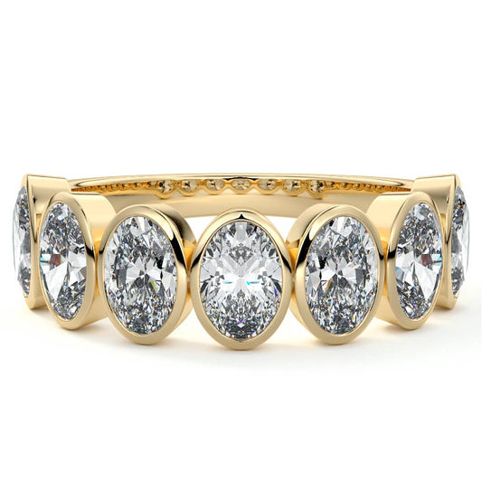 Anais oval lab grown diamond wedding band in yellow gold - Nura Lab NZ