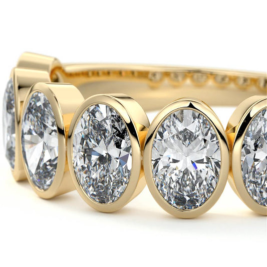 Anais oval lab grown diamond wedding band product detail - Nura Lab NZ