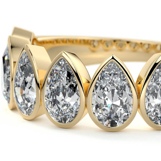 Amelie pear lab grown diamond wedding band product detail - Nura Lab NZ