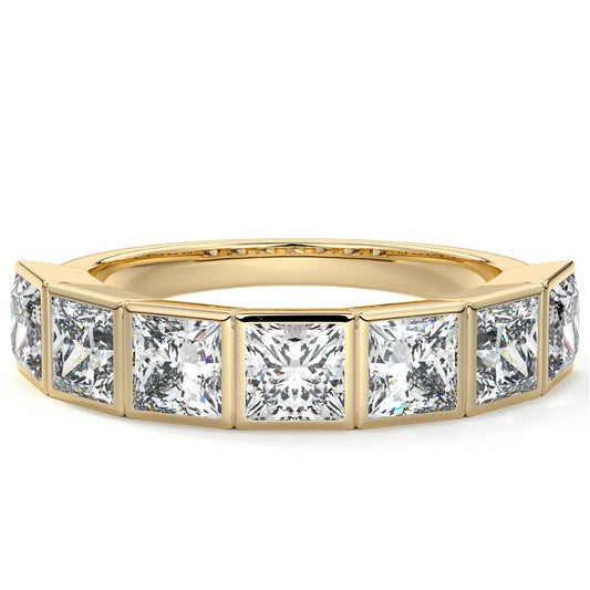 Amara princess lab grown diamond wedding band in yellow gold - Nura Lab NZ