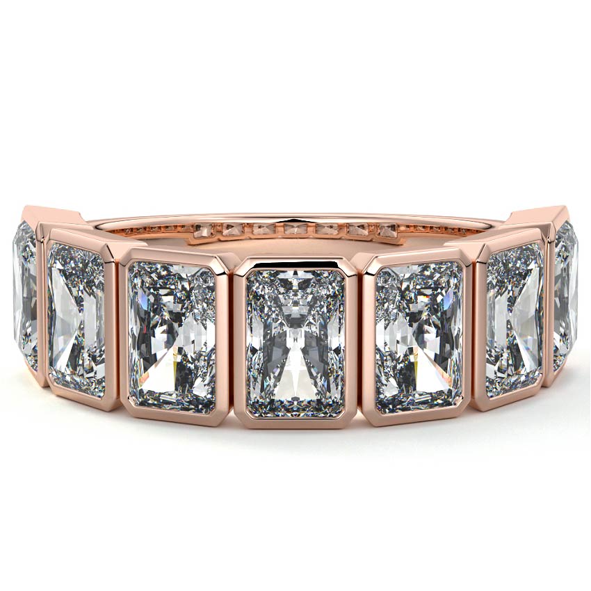 Alessia radiant lab grown diamond wedding band in rose gold - Nura Lab NZ