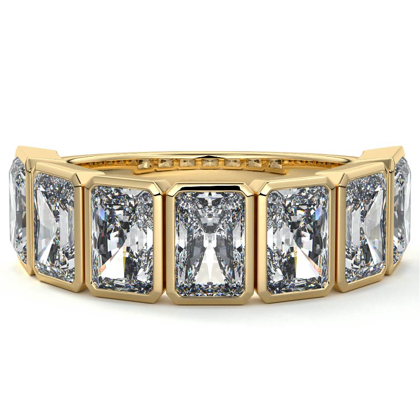Alessia radiant lab grown diamond wedding band in yellow gold - Nura Lab NZ