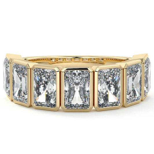 Alessia radiant lab grown diamond wedding band in yellow gold - Nura Lab NZ