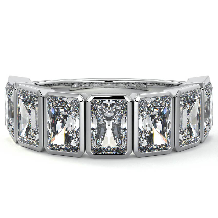 Alessia radiant lab grown diamond wedding band in white gold - Nura Lab NZ