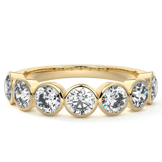 Adeline round lab grown diamond wedding band in yellow gold - Nura Lab NZ