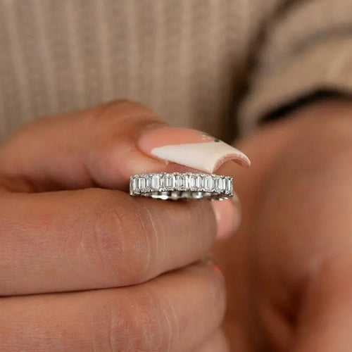 3 Carat Emerald Eternity Anniversary Band Nura Lab
